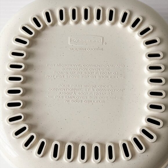 Vintage Rubbermaid Microwave Cookware Set Bacon Tray 3QT Casserole Strainer 3pc - Picture 8 of 13